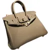 Handtasche Platinum Designer Vollgenähte Wachsfadentasche Togo Kalbsleder Litschi-Druck Bk25 Elefantengrau Ln6w