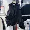 여성용 탱크 불규칙한 주름 주름색 주름 패치 워크 블랙 슈트 조끼 재킷 여성 여름 2023 한국 패션 민소매 블레이저 웨이스트 코 탑