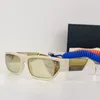 Lunettes de soleil de haute qualité, chaîne en verre de styliste 1: 1, hip-hop, fête sur la plage, cadre irrégulier, motif de bande de jambe miroir, mode personnalisée pour hommes et femmes