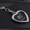 Keychains HJ Love Heart Po Picture Frame Zinc Alloy Car Keyring Jewelry Keyfob Classic Pendant Keychain Lover Family Christmas Gift