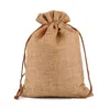 Prezent ekologiczny ekologiczny mini jutę jutą wor lniane torby dstring torebki biżuterii torba świąteczne prezenty opakowania Pakowanie Dostosowane logo dho5m