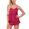 Kobiety Sleep Lounge Women's Sleepar Satin Satin Pajamas Nightwear Sexy Set Shorts Kostium bielizny 6xl Fuzzy szatę 2xll230913