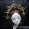 Huvudbonad hår tillbehör Diy Material Package Gothic Halo Crown Headband Gorgeous Vintage Church Mary Baroque Tiara Lolita Virgin Hea Dhqzu