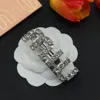 Wholesale M IU letter rhinestone pearl silver hairpin premium sense niche design fashion bangs spring clip