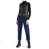 Motorradbekleidung Biker Reißverschluss Damen Weste Frühling Herbst Reise Weiches PU-Leder mit verstellbarem Gürtel Mode Alltag Streetwear Casual