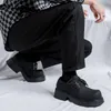 Fashion Casual Square Toe Boots Shoes Male Black Punk Gothic Outdoor Leather Motorcycle Boots For Boys party Dress Shoes