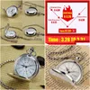 Montres de poche Arrivée Sier Lisse Quartz Montre Fob Chaîne Cadeau Hommes Femmes Mode Steampunk Chiffres Romains Reloj De Bolsillo Drop Deli Otohn