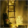 Stringhe di luci a led Stringhe di luci 2M 5M 10M Ghirlanda Decorazione per la festa di Natale domestica Alimentata da batteria da 5 V Luce fata Illuminazione a goccia H Dhiy1