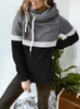 Kvinnors hoodies hoodie 2023 Autumn/Winter Solid Color Combination Casual High Neck Hooded Lous Round Troeat For Women