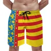 Short pour hommes drapeau de la communauté valencienne (2x3) Anime casual cordon de serrage réglable respirant séchage rapide short de plage basket-ball