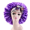 Nouveau Grand Bonnet soyeux doublé de Satin, Bonnet de sommeil, reste en place toute la nuit, couverture enveloppante, Bonnet ample, Protection des cheveux bouclés pour femmes