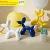 Estatuetas decorativas resina cão artesanato galvanoplastia balão mobiliário decoração para casa moderna sala de estar desktop decoração animal ornamento zz