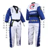 Andere sportartikelen Hoogwaardig Zwart Rood Blauw Volwassen kinderen Taekwondo TKD Uniform Training Karatepakken Borduuruniformen Poomsae Dobok WTF goedgekeurd 230912