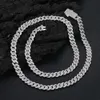 Nuoya 925 jóias de prata 8mm prong corrente cubana iced out pass diamante tester vvs moissanite 925 colar de prata esterlina