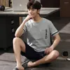 Men's Sleepwear Summer Cotton Pajama Sets Fashion Casual Short Sleeve Top Pijama Striped Shorts Plus Size Nightwear For Men Trendyol