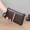 Outlet Men Bags 3 Farben täglich Joker Mobile Leder -Mobiltelefone Geldbörse Kontraststiche Casual Envelope Bag Street Trend Ribbon Mode Wallet 3017#