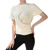 Maglioni da donna Designer Luxury Yoga Wear Top da donna Sport Fitness Manica corta T-shirt pieghettata da donna Fodera di moda Comodo joggers casual runninbg