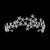 Rhinestone Stars Tiaras Bride Wedding Hair Accessori Crystal Crown Tiara Handamade per capelli da sposa Dono per feste di gioielli