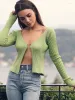 Women's Knits 23 nouveaux t-shirts pour femmes Jennie automne tricoté pulls Sexy pour femmes mode Cardigan dessus de chemise pulls vêtements surdimensionnés