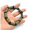 Bracelets de charme Bracelet noir naturel à la mode rétro alliage Rune perles de pierre de lave pour hommes femmes bracelet bijoux personnalité livraison directe Dhl8Z