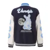 Varsity jacka mens designer jackor läder ärm lapptäcke män kvinnor baseball mörkblå jacka broderi hip hop rock streetwear us size