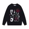 Hip Hop Sweater Y2K Harajuku Knitted Ghost Skull Heart Cross Jumper Streetwear 2023 Fashion Loose Punk Goth Pullover Sweaters