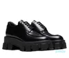 Partihandel Luxury Monolith Brushed Leather Loafers Chunky Heels Platform Sneakers Lug Gummi Sole Oxford Comfort Walking