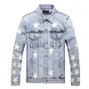 Vestes pour hommes Biker Denim Jacket Homme Patchs en cuir Applique Stretch Slim Fit Jean Wear x0913 x0913
