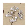 Charms Wholesale-99 Cents 5st Football Soccer Cleats 15x2m Antique Making Pendant Fit Vintage Tibetan Sier DIY Armband Halsband Drop Dhuxy