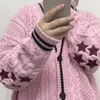 Maglieria da donna T-shirt Cardigan autunnale Edizione limitata Maglione lavorato a maglia rosa Swif T Star Cardigan da donna ricamato Tay Lor Maglioni con scollo a V Mujer 230912