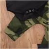 Conjuntos de roupas 0-12m criança bebê menino roupas de verão roupas casuais carta bodysuitaddcamo calçasaddhat 3pcs conjuntos de algodão recém-nascido1 gota d dhph4