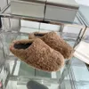 new Fashion Trendy Lamb wool Flat Fur Slipper Winter Men women Fluffy Furry clogs sandal Mules Luxury Designer slide Leopard Brown Scuffs outdoor Large size 35-47