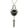 Antik vintage mini Glass Ball Bull Eye Design Pocket Watch Quartz Analog Display Watches Necklace Chain for Men Women Gift295T