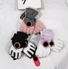 Frauen Leder Fünf Finger Handschuhe Winter Kurze Fleece Handschuh Wärmende Verdickte Handschuh Trendy Stilvolle Schutz Handschuhe Geschenk