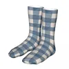 Мужские носки Happy Funny Мужские и женские Harajuku Синие клетчатые носки в стиле кантри Высокое качество Весна Лето Осень Зима
