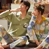 Women's Sleep Lounge NIGHTWA Couple Pajamas Set Autumn Cardigan Pyjamas Women and Men Pajamas Long Sleeve Sleepwear Family Pijama Cute Lounge Pijama 201113L230913