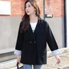 Garnitury damskie 2023 Fashion Blazer Coat Spring Classic Office swobodne kurtki koreańskie luźne prace noszenie znoszenia pod względem obowiązywania elegancka elegancka kurtka marynarska