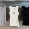 Sexy Knitted Tank Top Women T Shirts Designer Embroidery Camisole Sleeveless Breathable Pullover Tops Sport Yoga Vest