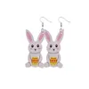 21 Styles Easter Pu Leather Rabbit Earrings Charm Cute Egg Bunny Earring Spring Party Gift Jewelry Drop Delivery