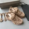 Torty biegaczy Tractwa 3 3.0 Buty męskie trenerzy LED Sneaker Runner But Skórzowy nylonowy nadruk Triple S Deakers Buty Czarne białe buty swobodne