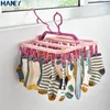 Appendiabiti Rack 32 clip appendiabiti quadrato in plastica addensata biancheria intima per bambini porta calzini multifunzionale antivento multiclip rotondo 230912