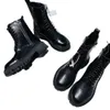 Botas de primavera outono simples zíper lateral versátil princesa japonesa botas de tornozelo clássicas botas planas botas de motocicleta saltos grossos e grossos tamanho 35-40 preto quente