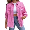 Women's Jackets In Spring Autumn Fashion Loose Long Denim Jacket With Torn Holes Women Streetwear Tassel Pink Casual Jean Coats 230912