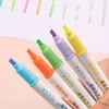 6pcs eyecare çift kafa vuruşları sanat işaretleyici vurgulayıcı kalem pastel işaretler suluboya floresan kalem çizim