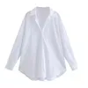 Camicette da donna Camicia autunno-primavera Colletto rovesciato viola Manica lunga Camicie monopetto larghe Top eleganti femminili chic