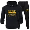 Survêtements pour hommes Hommes et femmes Lover Couples Sportwear Set Crown Imprimer Sweat à capuche SweatPantalon Costume Sweat à capuche Pantalon Streetwear