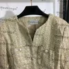 Ladies Elegant Coats Party Bankiet luksusowe kurtki zimowe jesień guziki swetra odzież wierzchnia Osobowość