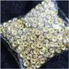 Spacers 500Pcs/Lot Metal Alloy 18K Gold Sier Color Crystal Rhinestone Rondelle Loose Beads Spacer For Diy Jewelry Making Wholesale Pri Dhpbe