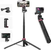 Selfie Monopods 47.64 "Kamery akcji selfie Stick Extanble dla Insta360 Sports Selfie Vlogging Invisible Extension Pole L230913