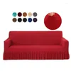 Chair Covers Solid Elegant Stretch Sofa Cover Love Seat Couch Spandex Elastic Slipcover Protector With Skirt 1 2 3 4 Seater